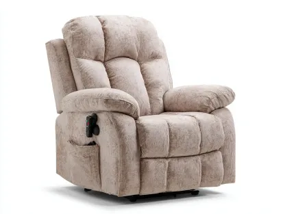 Fauteuil relax - tissu velours côtelé - 94 x 99 x 107 cm - beige chaud - style contemporain-Soviavanest