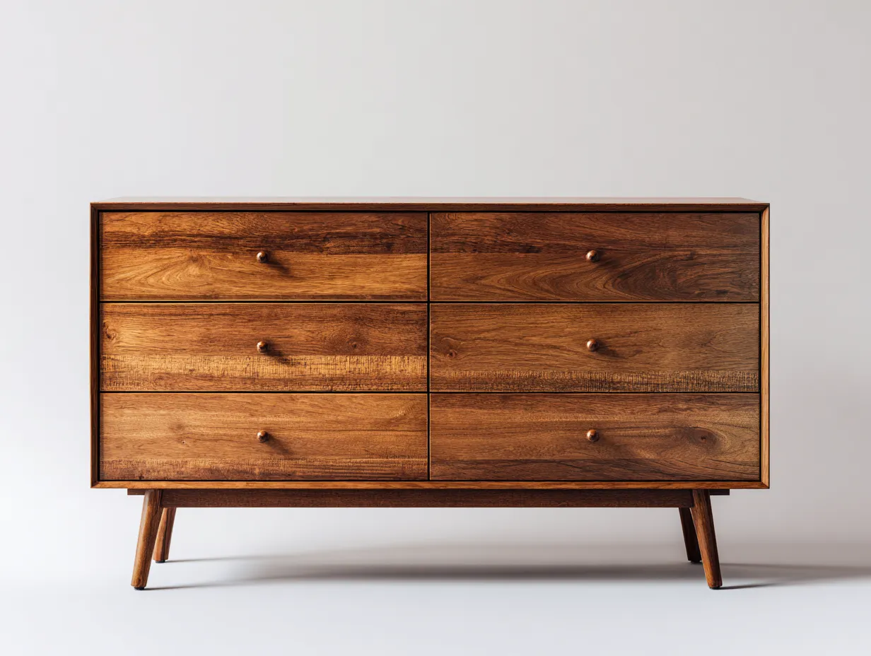 Commode-bois massif-120 x 45 x 80 cm-noyer-style rétro-Soviavanest