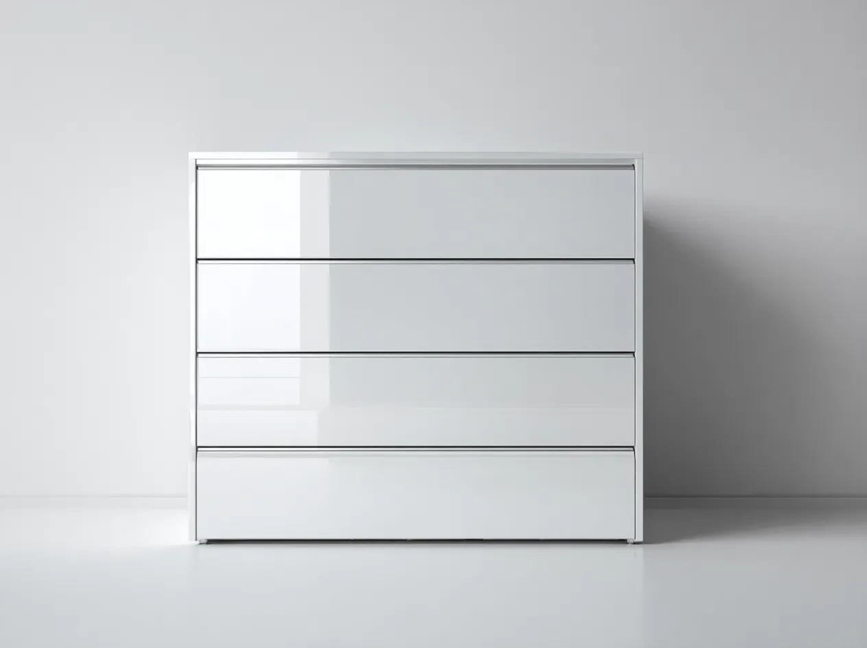 Commode-MDF-métal-90 x 46 x 95 cm-blanc-style moderne-Soviavanest