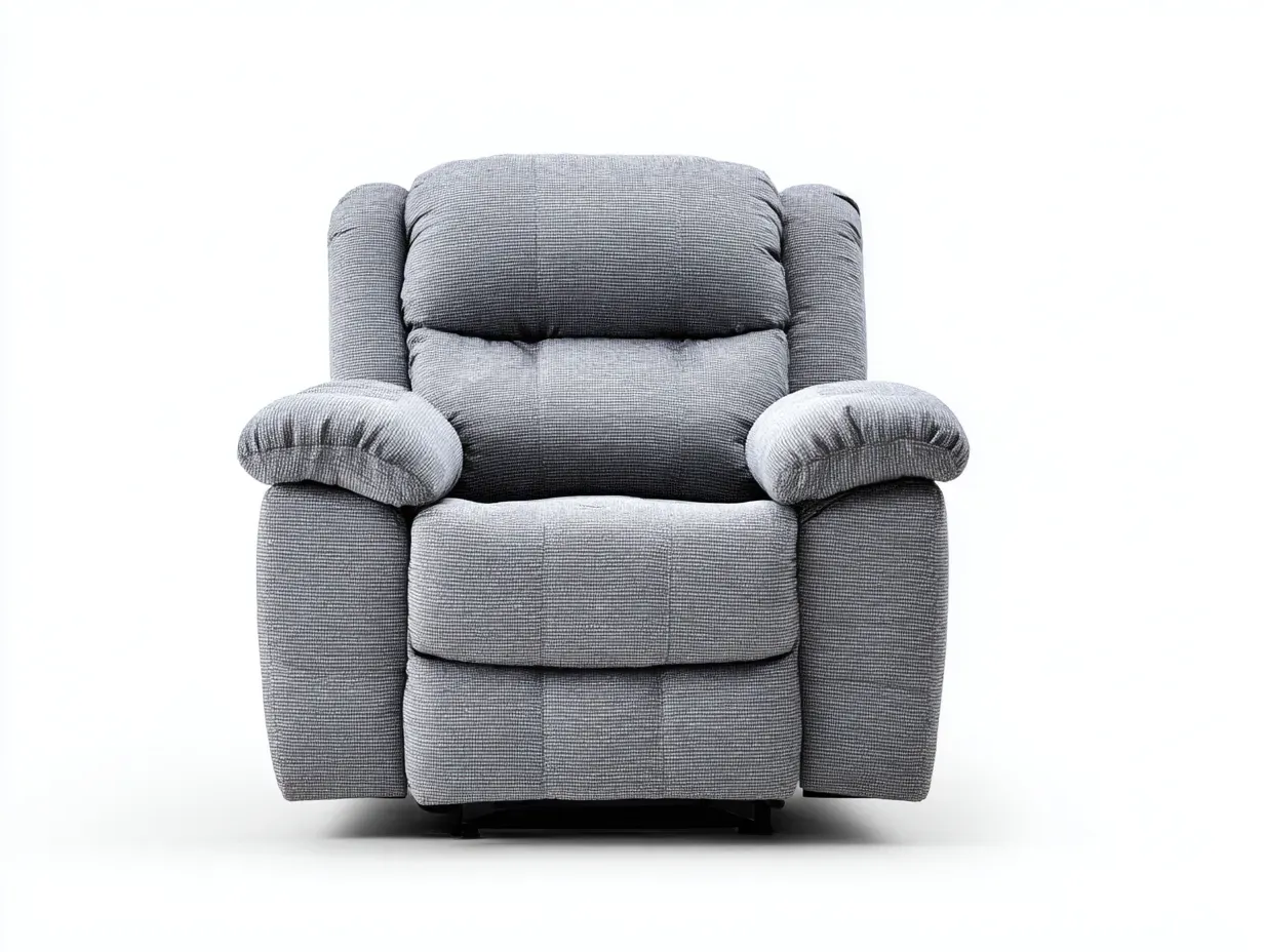 Fauteuil relax - tissu microfibre - 93 x 99 x 105 cm - gris - style contemporain-Soviavanest