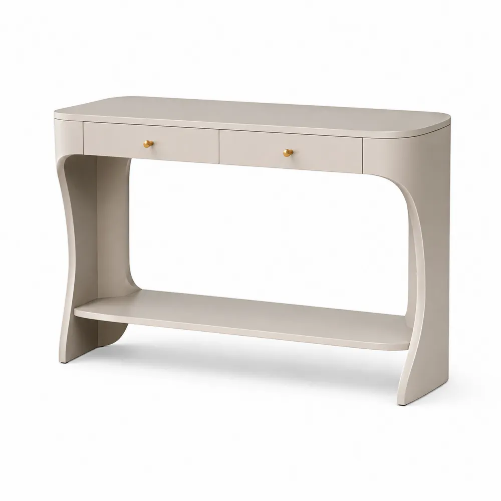 Consola de Madera MDF con Cajones y Estante-Dravtrivoqelx