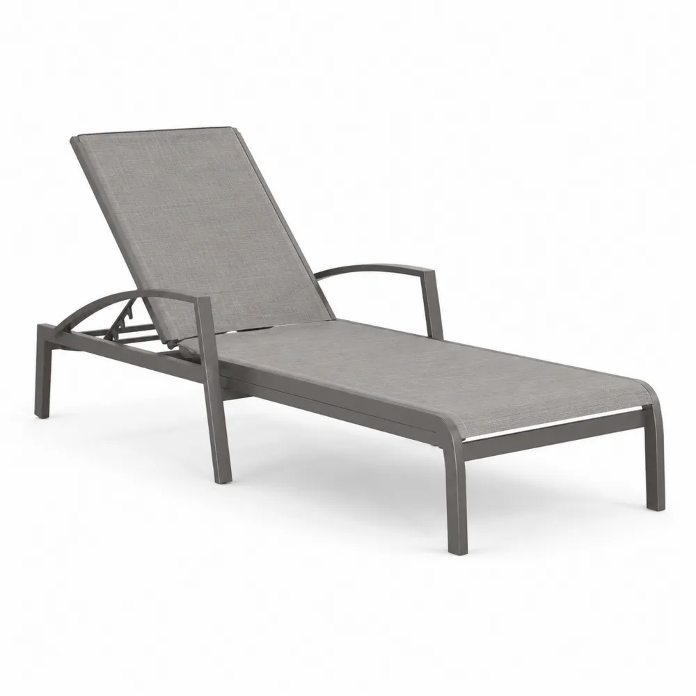 Tumbona de Aluminio y Textileno Gris para Exterior-Dravtrivoqelx