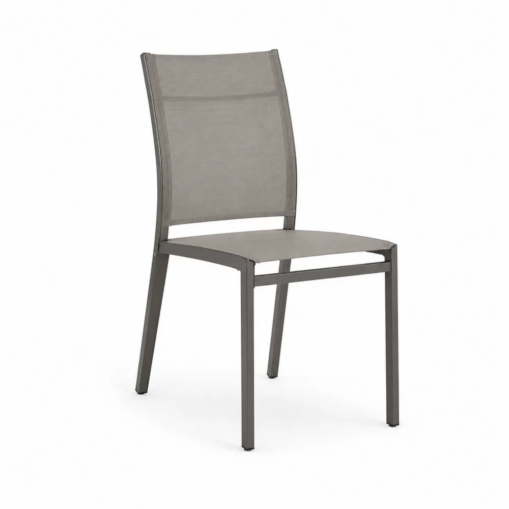 Silla de aluminio y textileno gris-Dravtrivoqelx