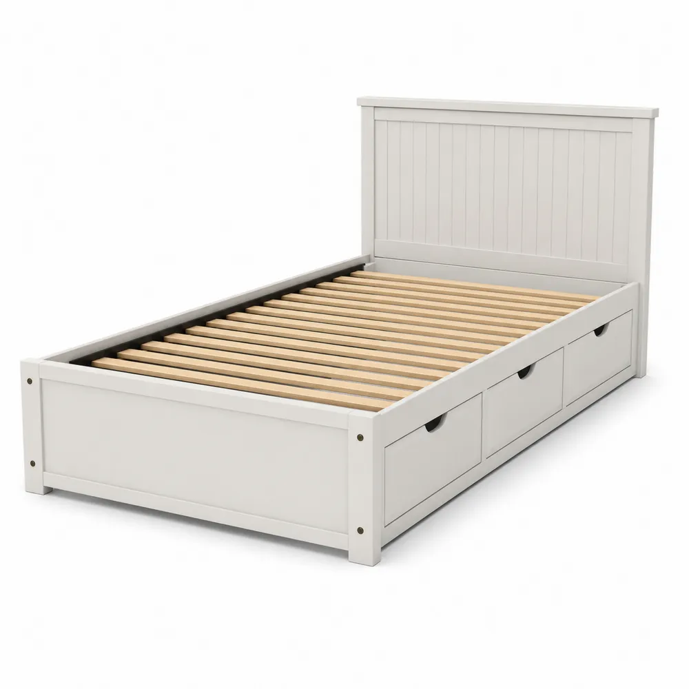 Cama individual de madera con almacenamiento 200x90 cm-Dravtrivoqelx