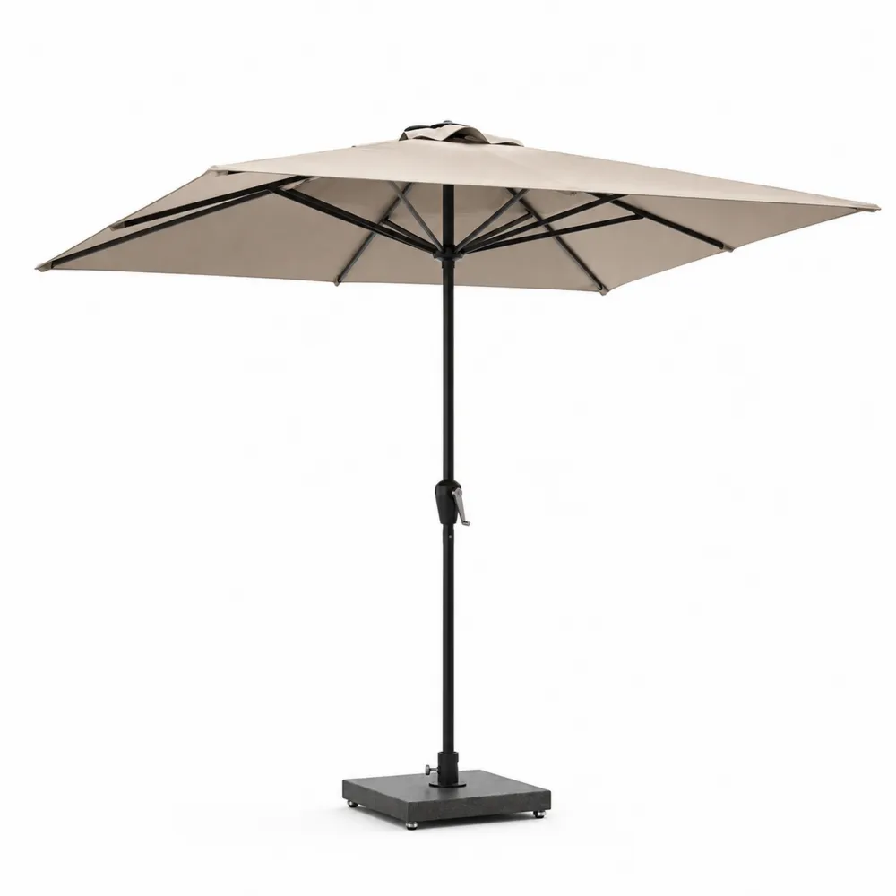 Sombrilla de Metal con Base de Granito 250 cm Lona Beige-Dravtrivoqelx