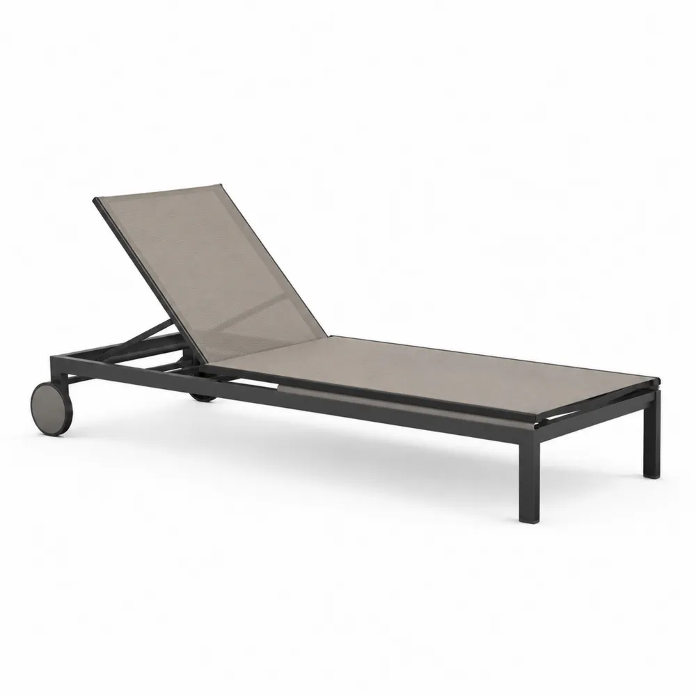 Tumbona de exterior con marco de aluminio y textilene Beis-Dravtrivoqelx
