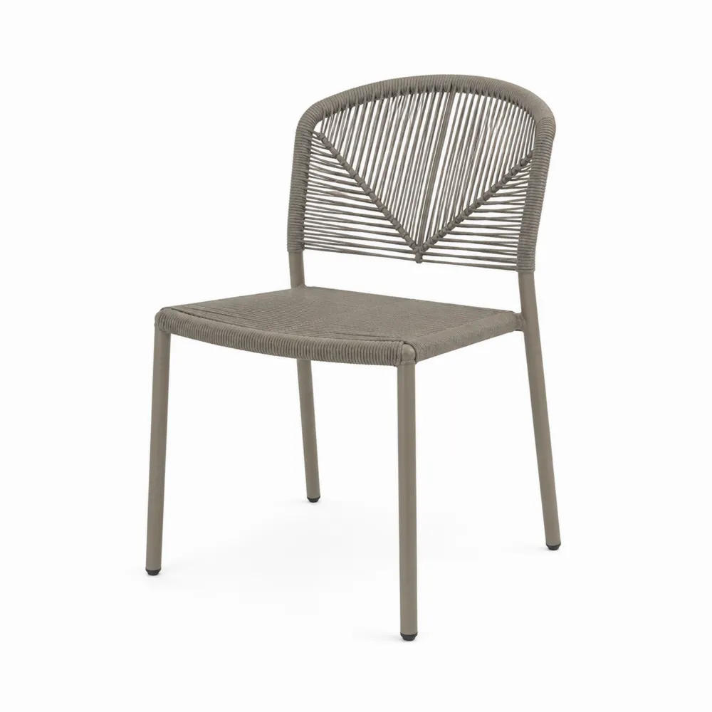 Silla de Aluminio y Cuerda Sintética Marrón 85x55x60 cm-Dravtrivoqelx