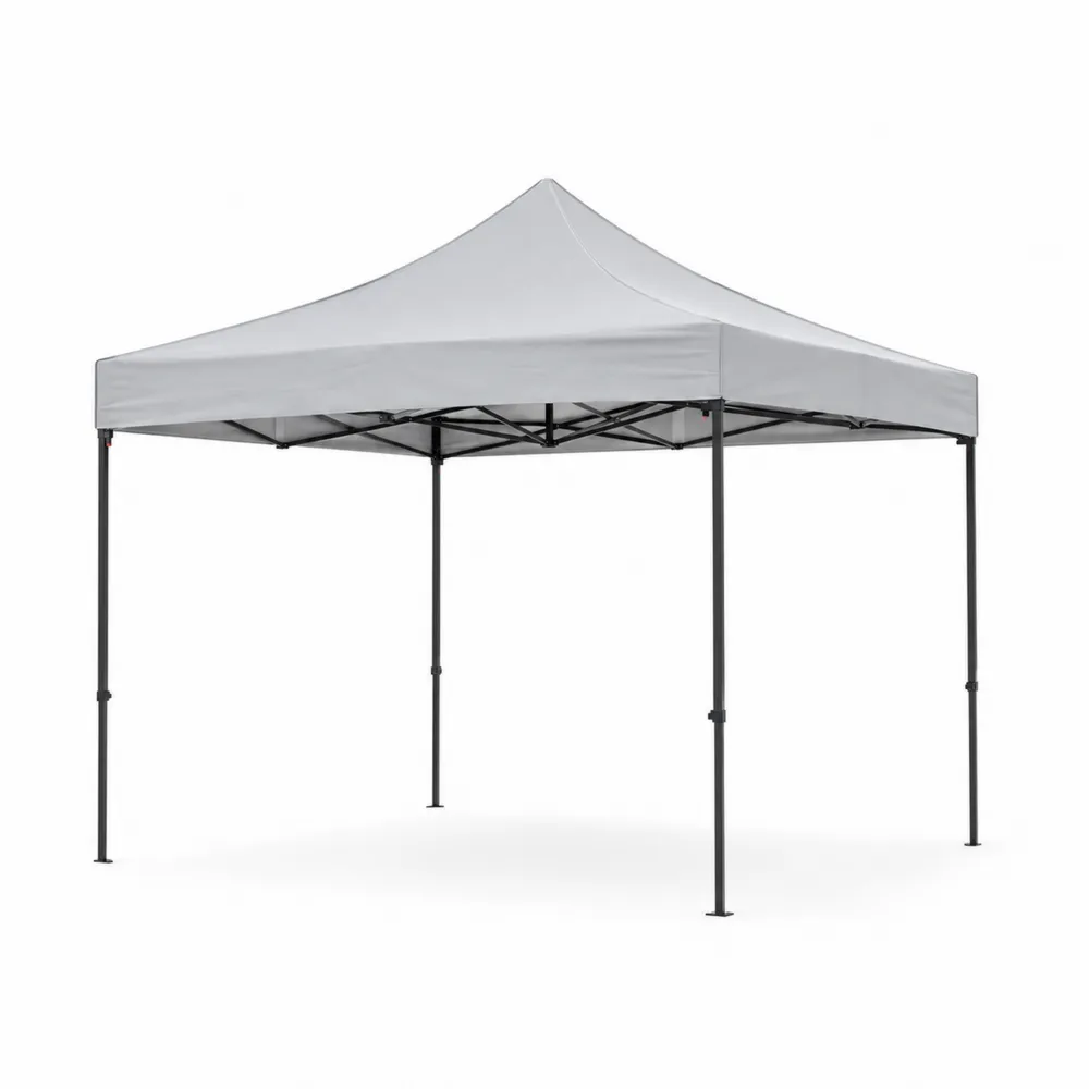 Carpa plegable exterior 3x3m acero y poliéster Blanco-Dravtrivoqelx