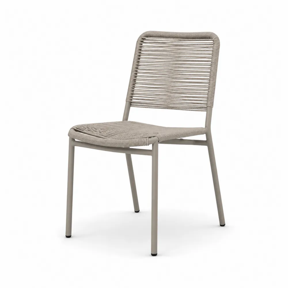 Silla de comedor de cuerda y acero gris 52x55x80 cm-Dravtrivoqelx