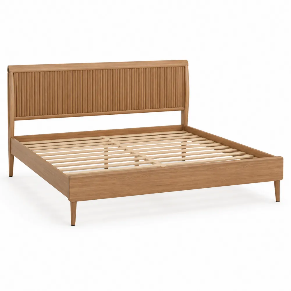 Cama de madera maciza de roble 200x160 cm Marrón-Dravtrivoqelx