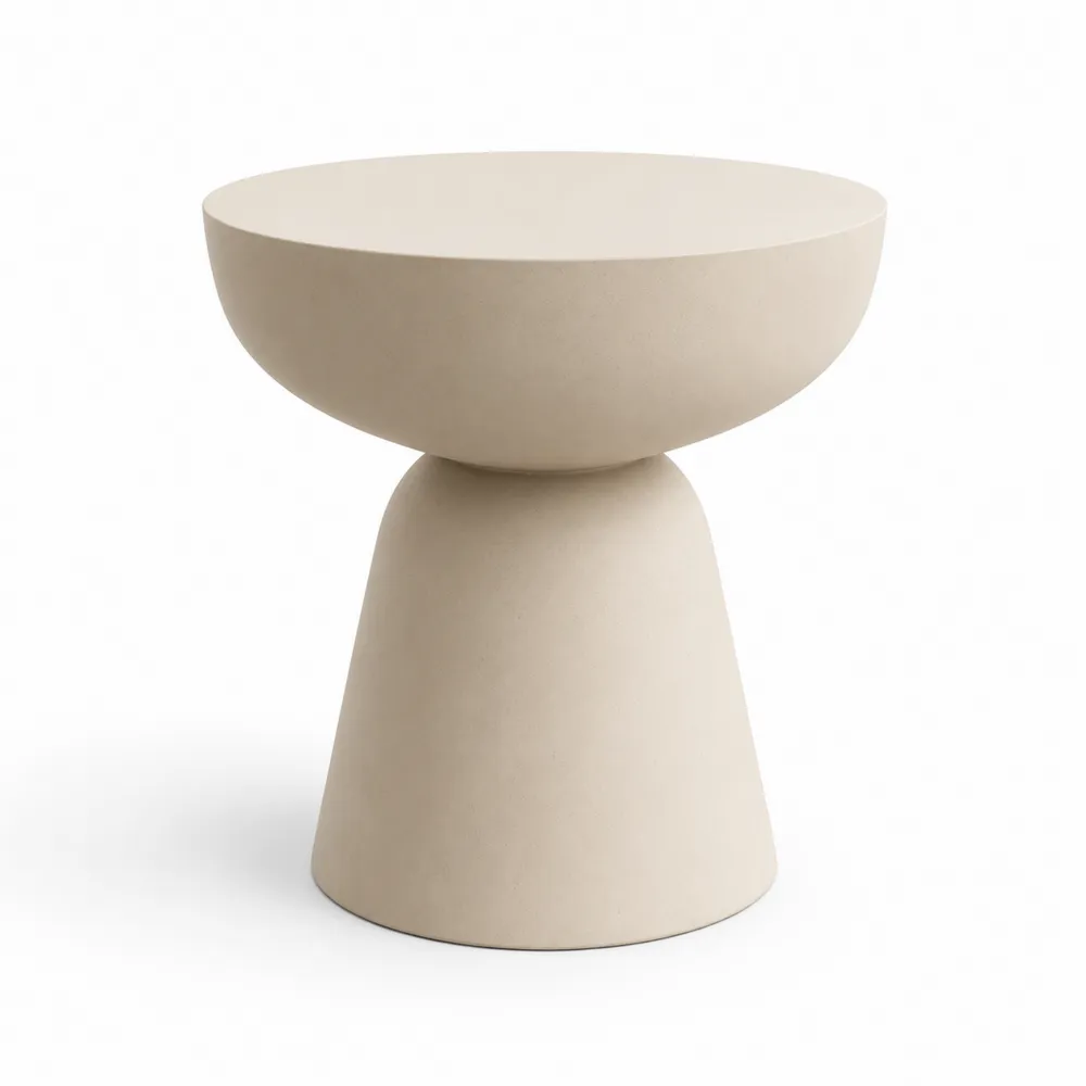 Mesa auxiliar de cemento beige 50 cm-Dravtrivoqelx