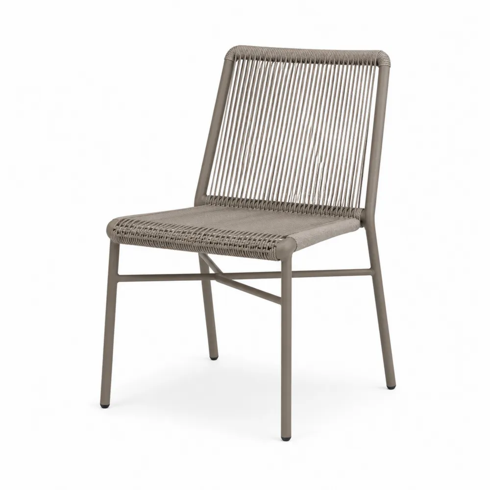 Silla de metal y cuerda de poliéster Gris-Dravtrivoqelx