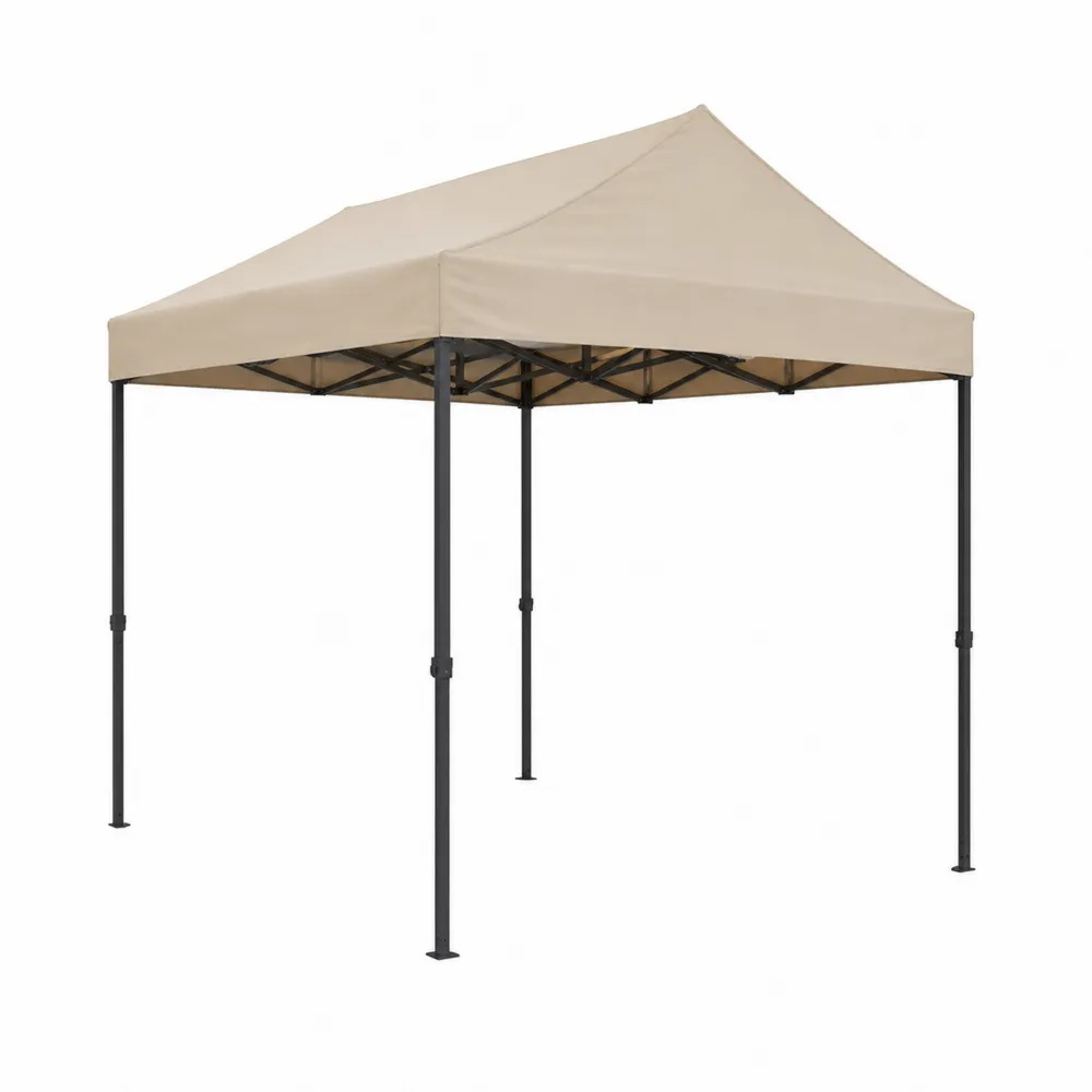 Carpa Plegable para Exterior 3x3 m Lona de Poliéster Beige Estructura de Acero-Dravtrivoqelx