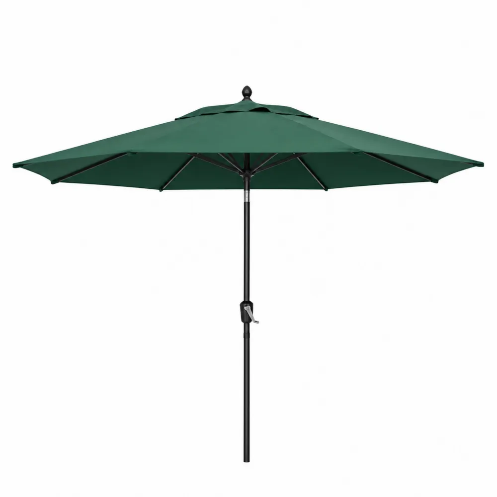 Sombrilla de Patio Redonda de 3 m con Poste de Aluminio y Cubierta Verde-Dravtrivoqelx