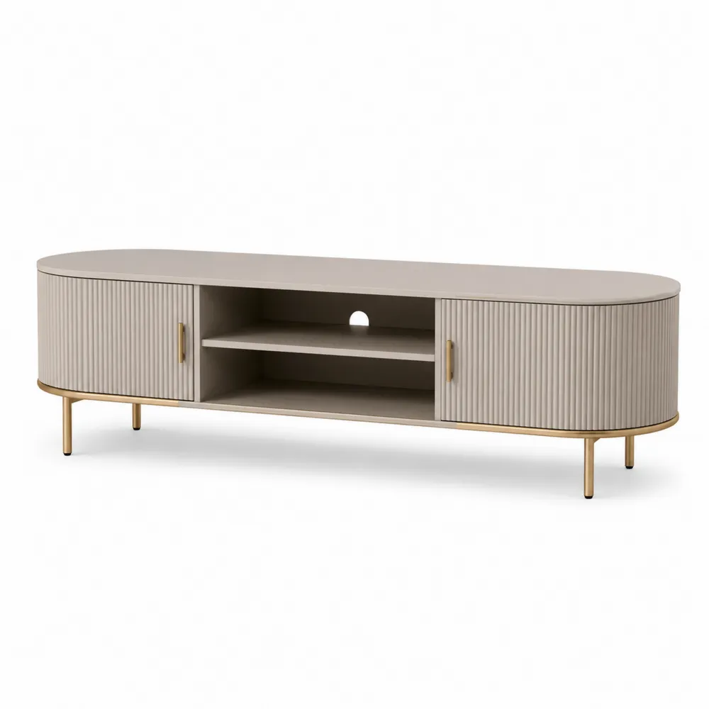 Mueble de TV de Madera y Metal 180 cm-Dravtrivoqelx