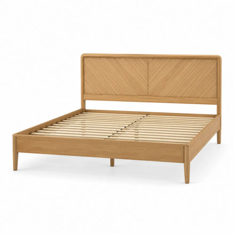 Cama doble de madera de roble 200x150 cm-Dravtrivoqelx