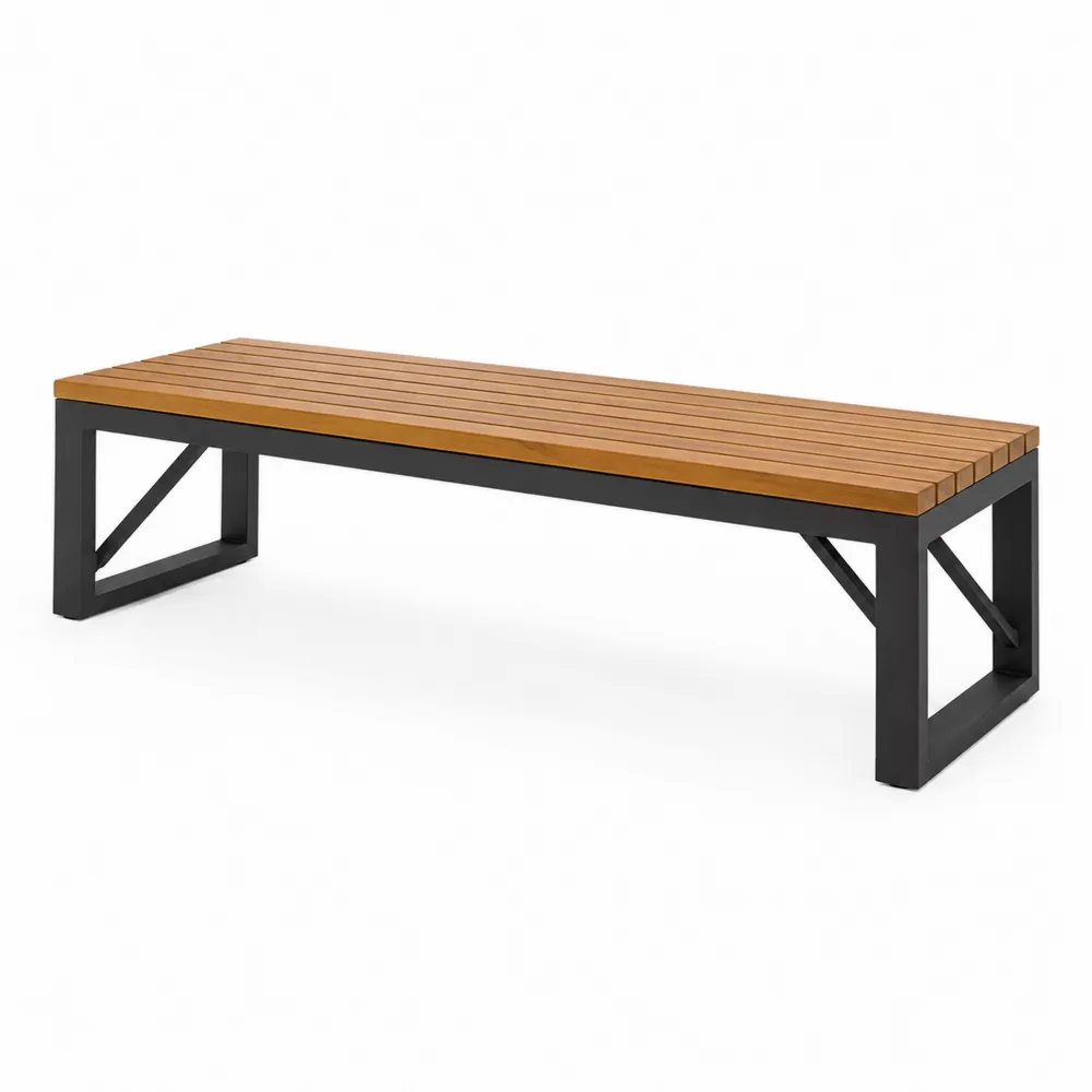 Banco de madera y metal 150x40x45cm-Dravtrivoqelx