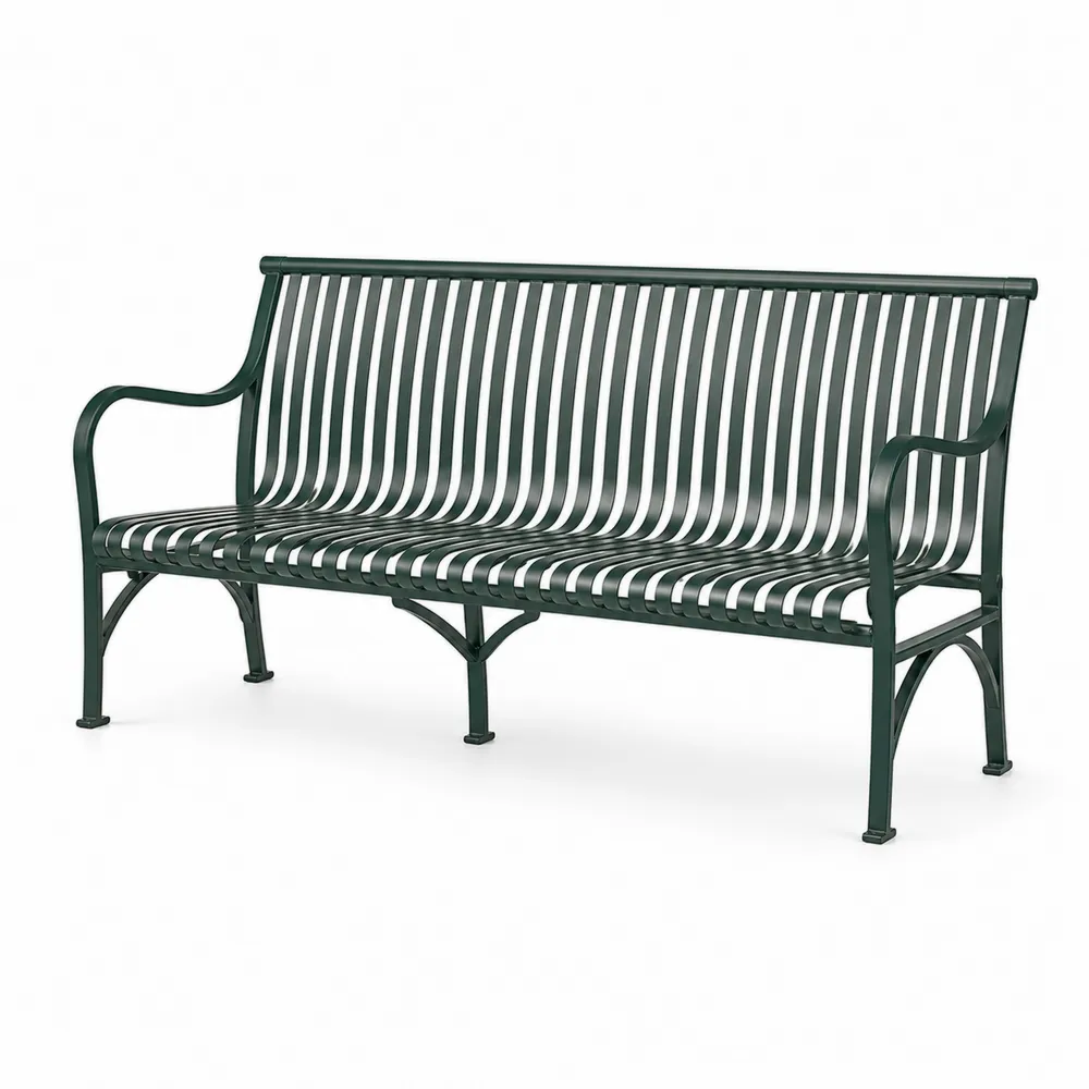 Banco de metal verde oscuro para exteriores 150cm-Dravtrivoqelx