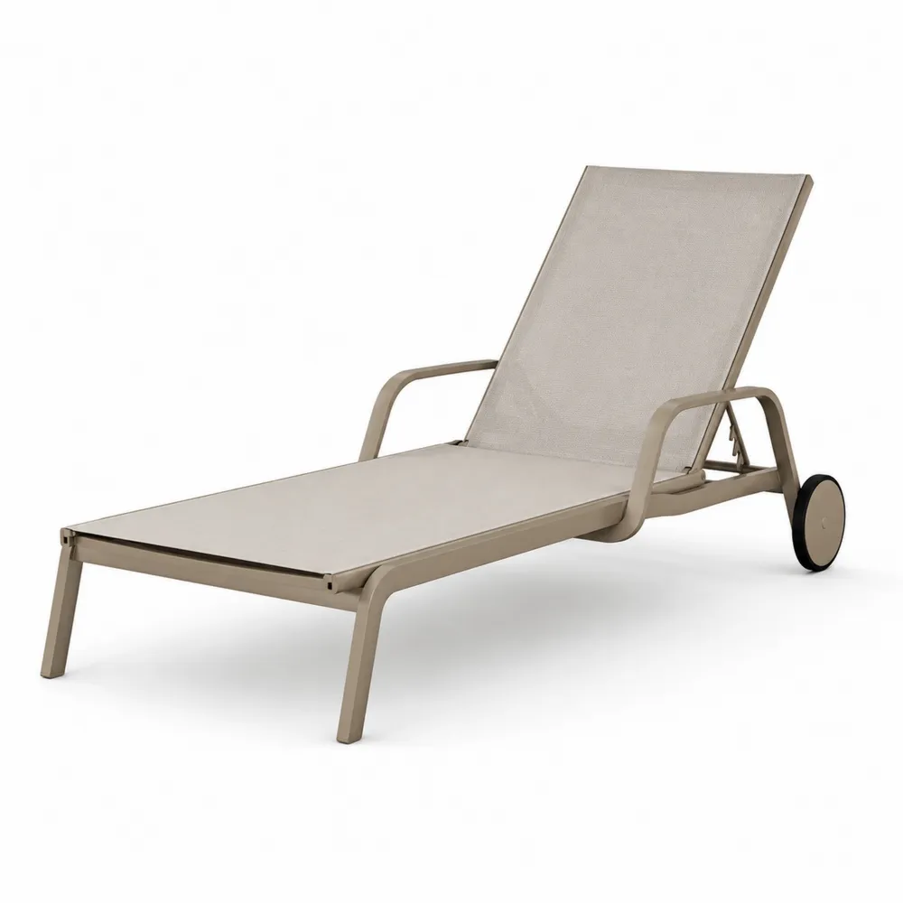 Tumbona de Aluminio con Textilene Beige-Dravtrivoqelx