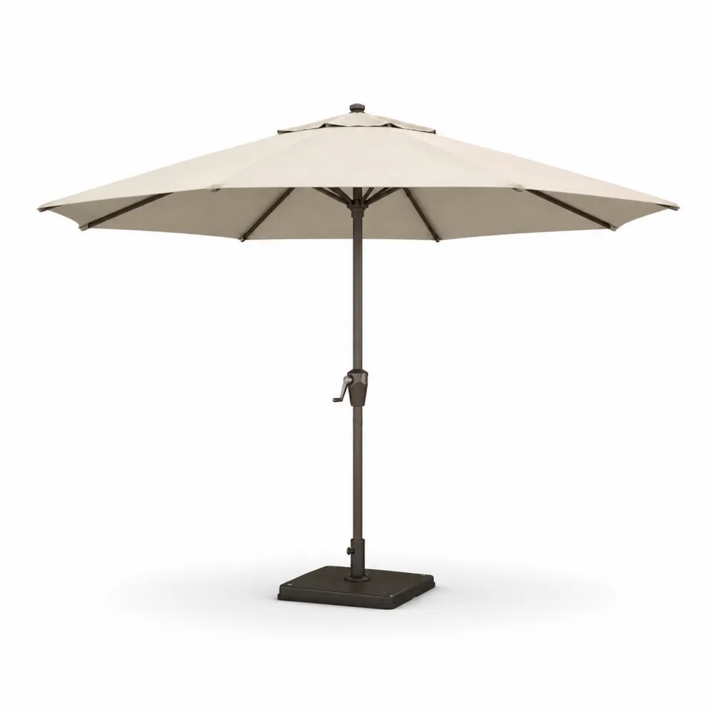 Sombrilla de Patio de 2.5m de Diámetro con Estructura de Acero y Tejido de Poliéster Beige-Dravtrivoqelx