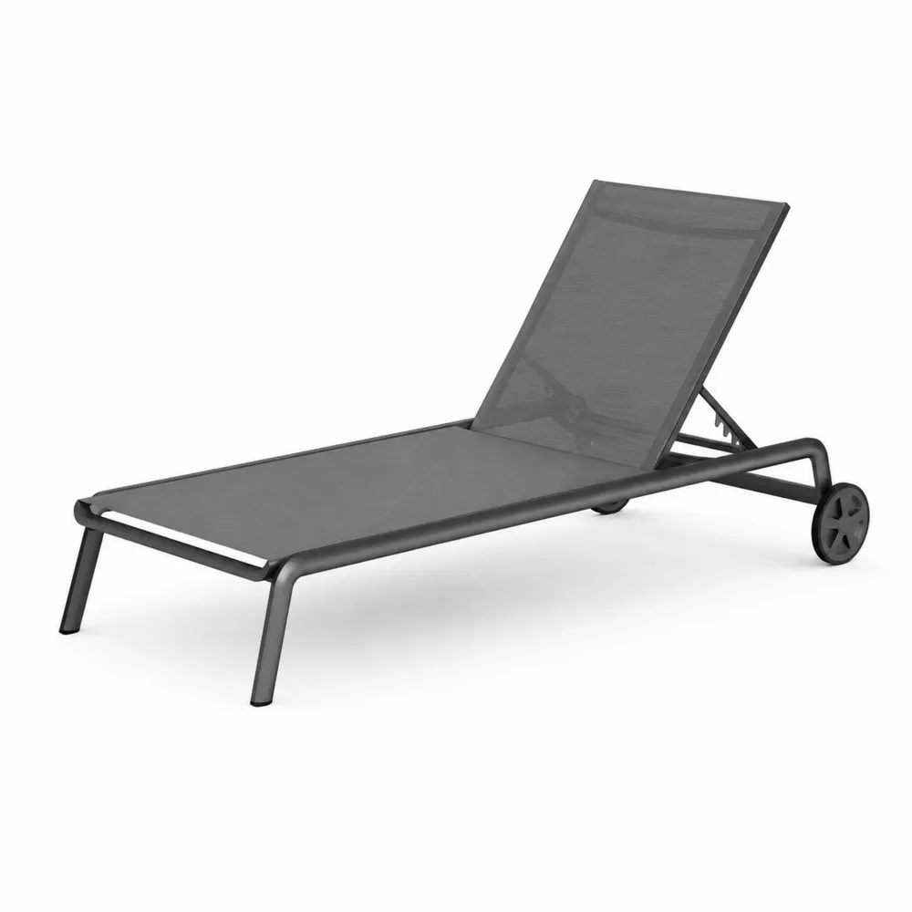 Tumbona de Aluminio con Textileno Gris para Exterior-Dravtrivoqelx