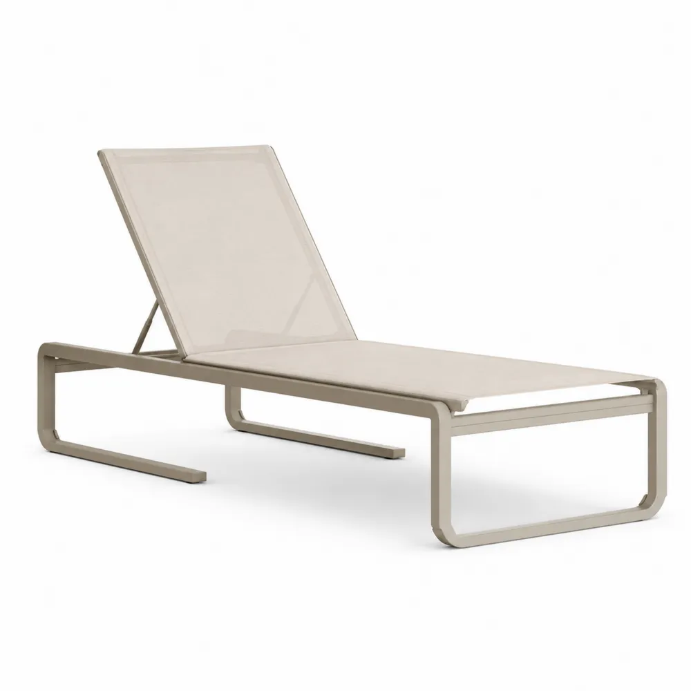 Tumbona de Aluminio y Textileno Beige ajustable para Exterior-Dravtrivoqelx