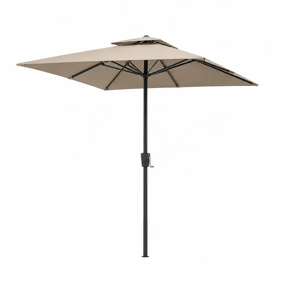 Parasol de Patio de Aluminio y Poliéster Beige 2.5 m-Dravtrivoqelx