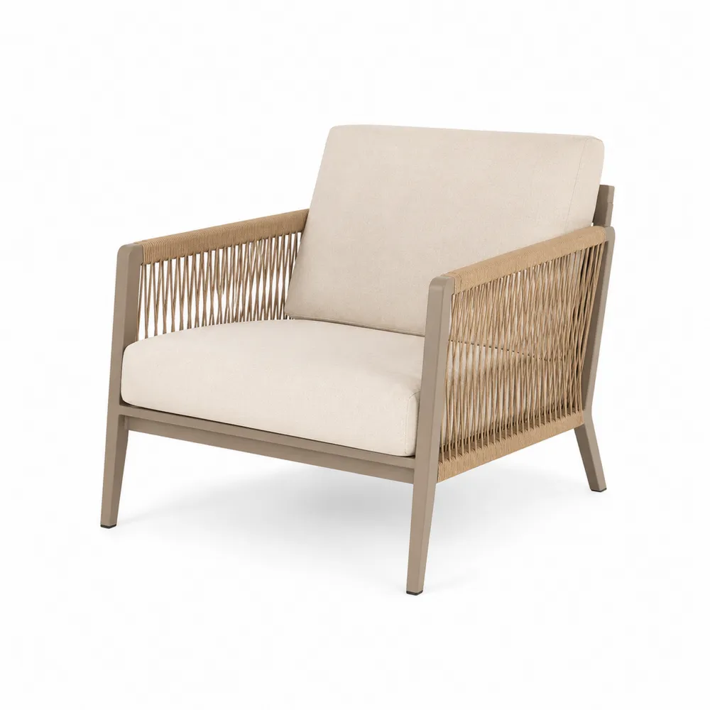 Sillón de aluminio y cuerda sintética beige-Dravtrivoqelx