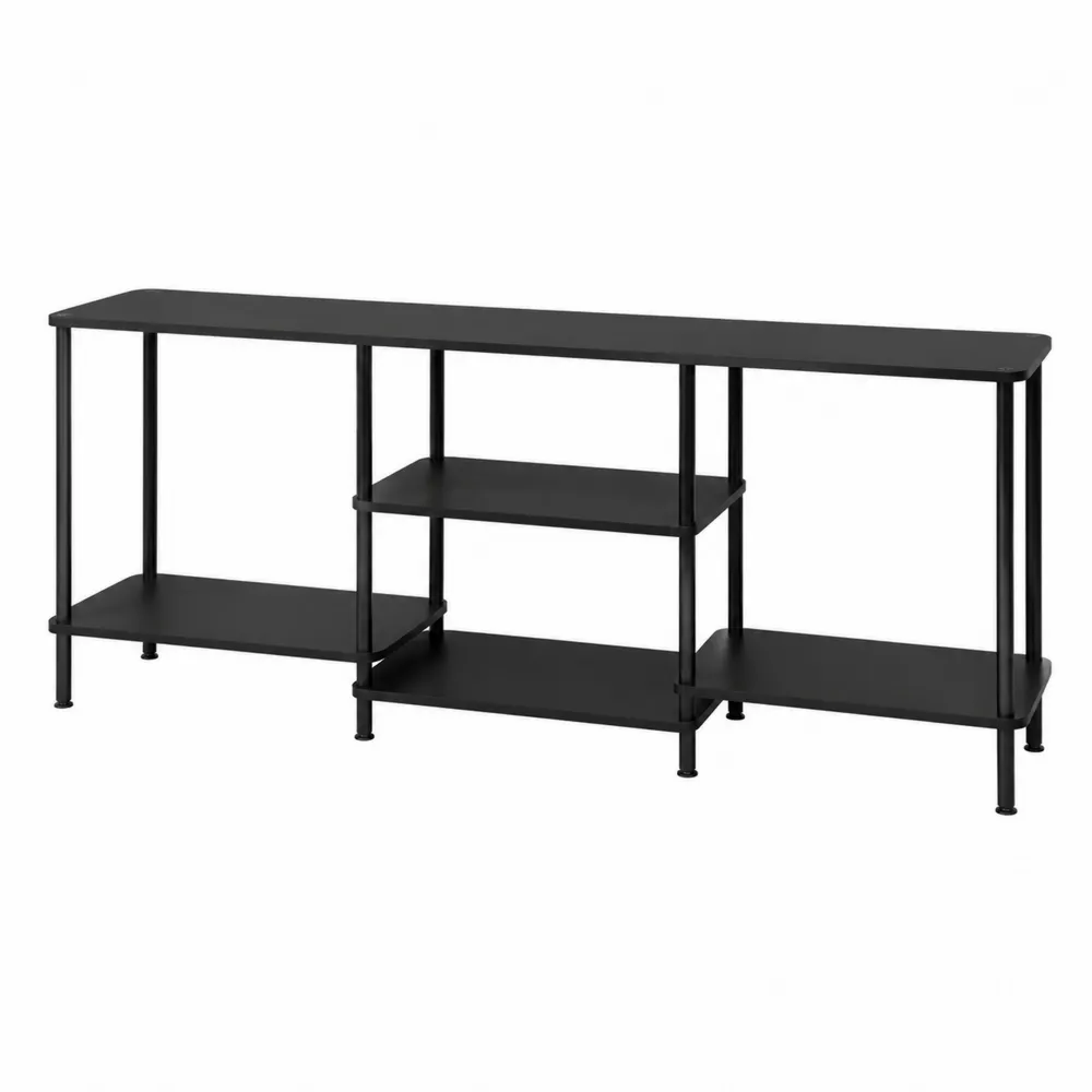 Étagère de rangement en acier noir 140 cm-Solvortinela