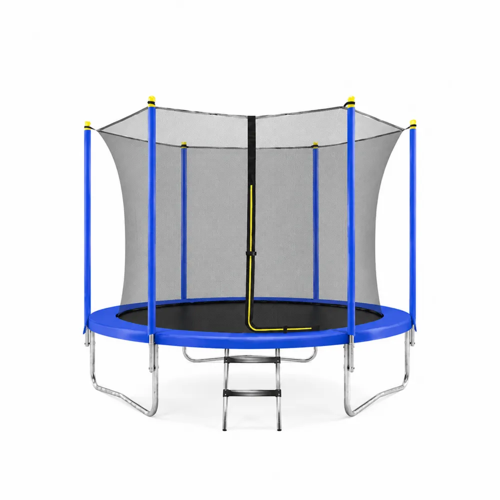 Trampoline en acier et polypropylène avec filet de protection 305 cm Bleu-Solvortinela