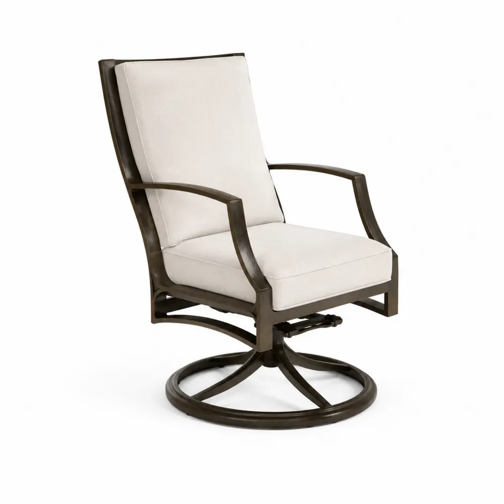 Chaise de jardin en aluminium avec coussins rotative-Solvortinela