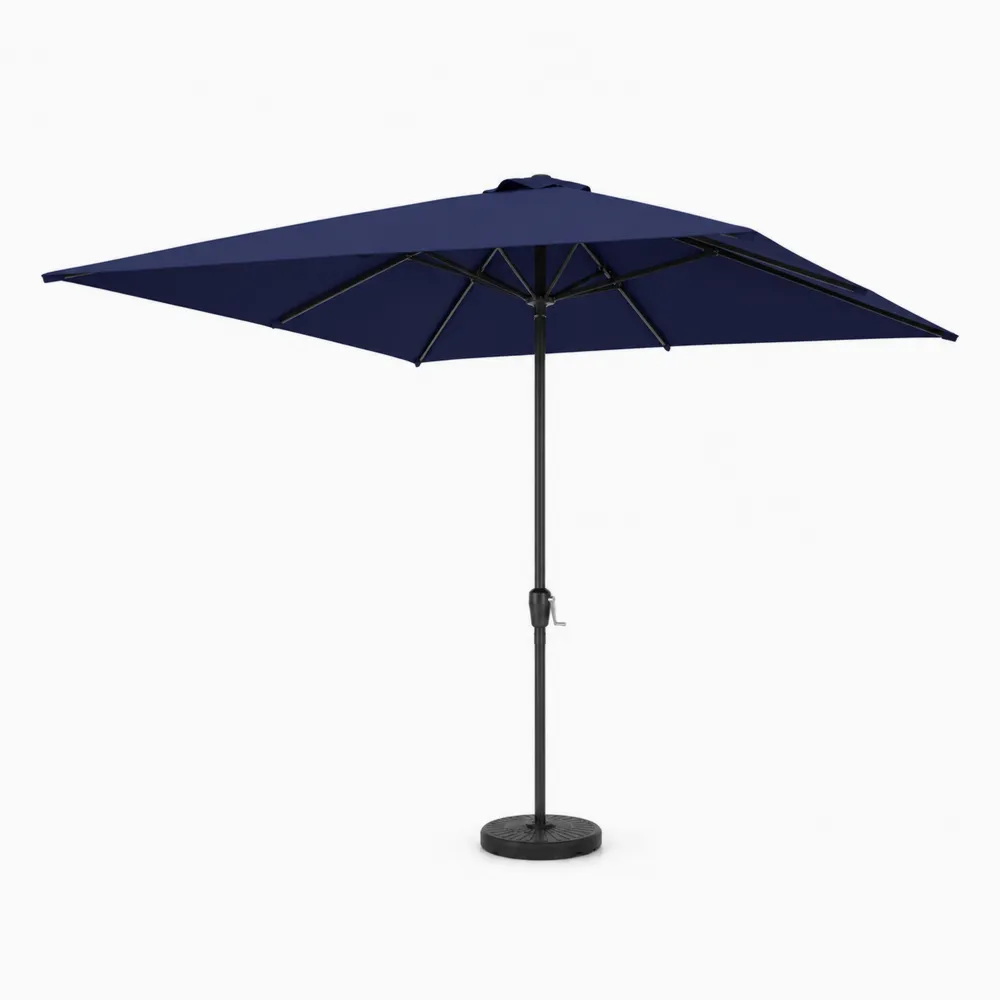 Parasol rectangulaire 3x2m en polyester bleu et mât en aluminium-Solvortinela