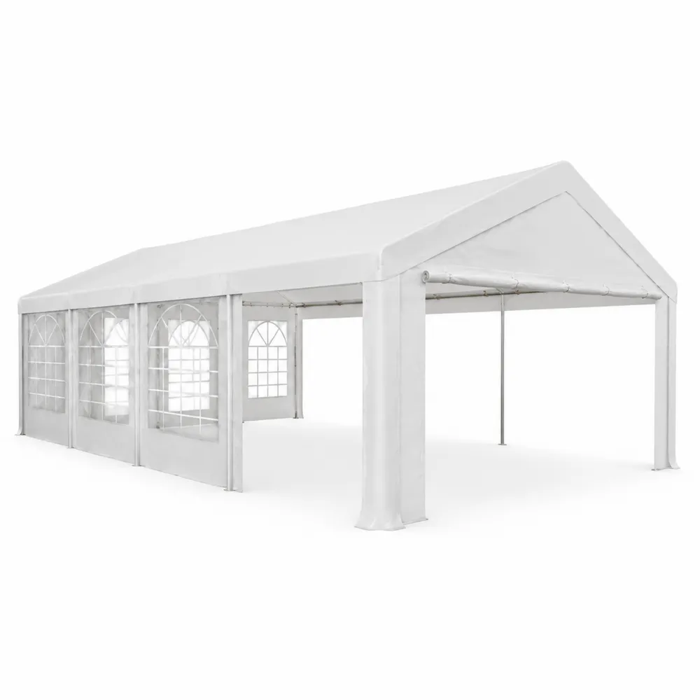 Tente de réception extérieure en PVC Blanc 8x4m-Solvortinela