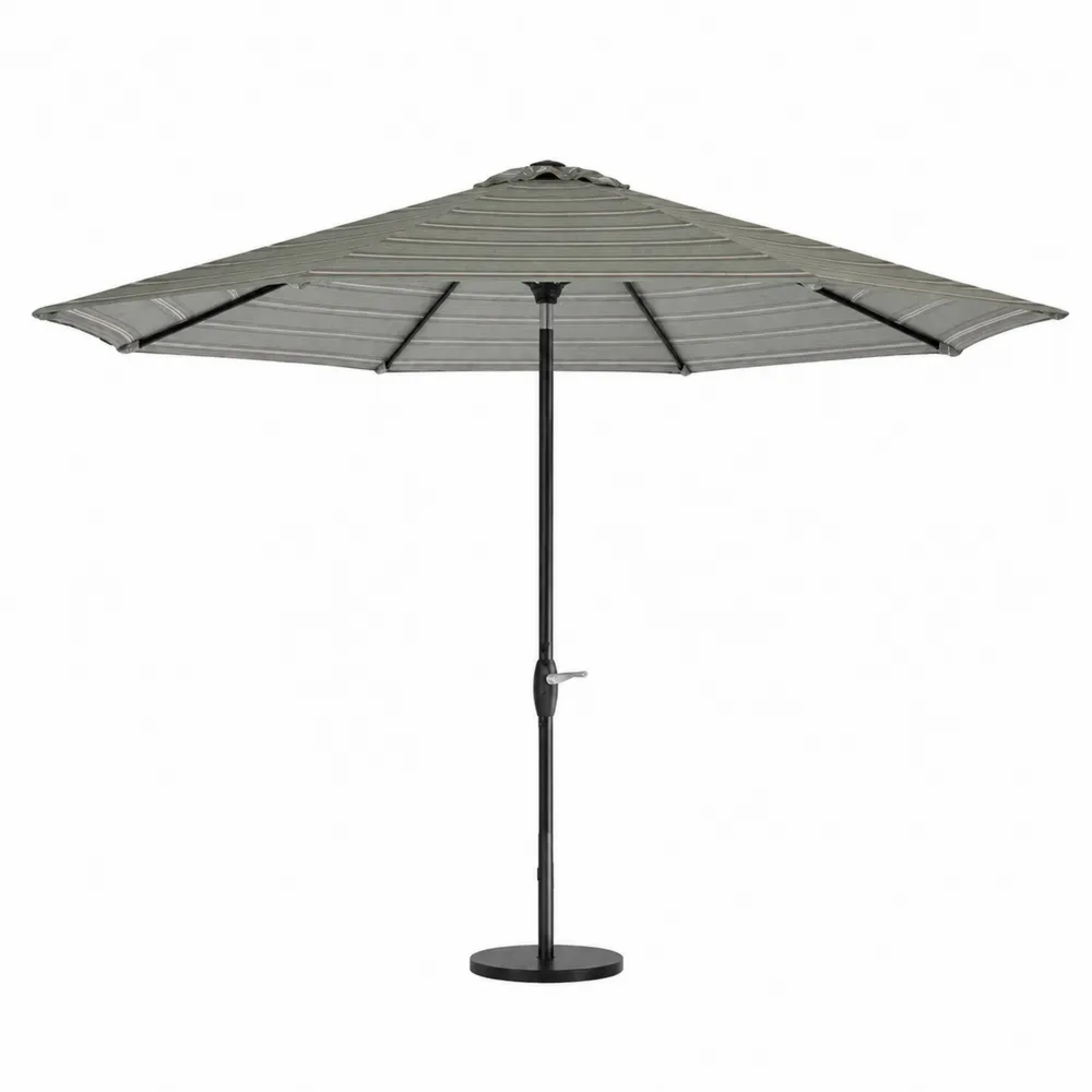 Parasol rond en aluminium avec toile en polyester gris 300 cm-Solvortinela