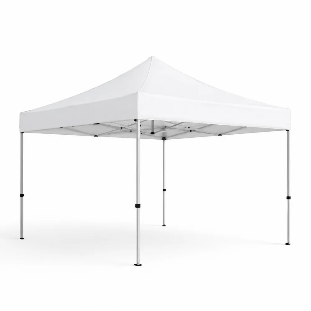 Tente pliante extérieure en acier et polyester 3x3m Blanc-Solvortinela