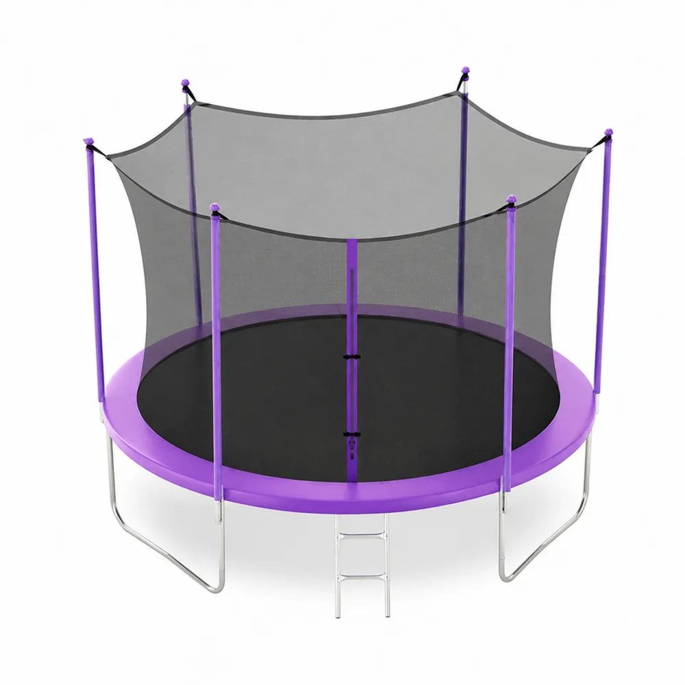 Trampoline rond en métal 305 cm avec filet de sécurité violet-Solvortinela