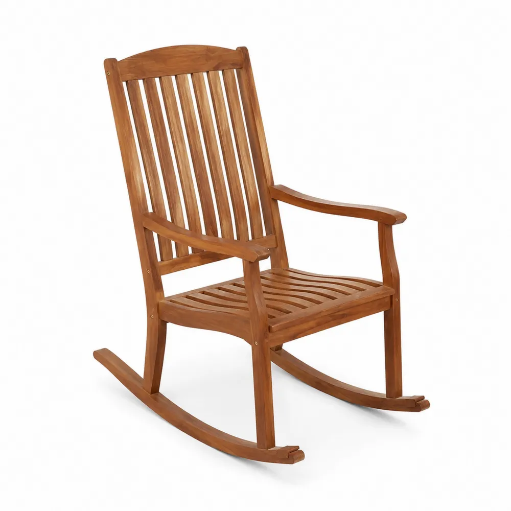 Chaise à bascule en bois d'acacia-Solvortinela