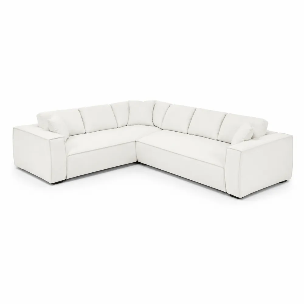 Canapé d'angle en tissu blanc 280x280 cm-Solvortinela