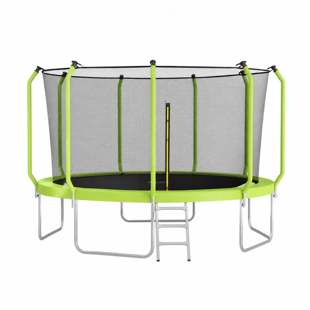 Trampoline Rond en Acier Galvanisé avec Échelle et Filet de Sécurité 305cm-Solvortinela