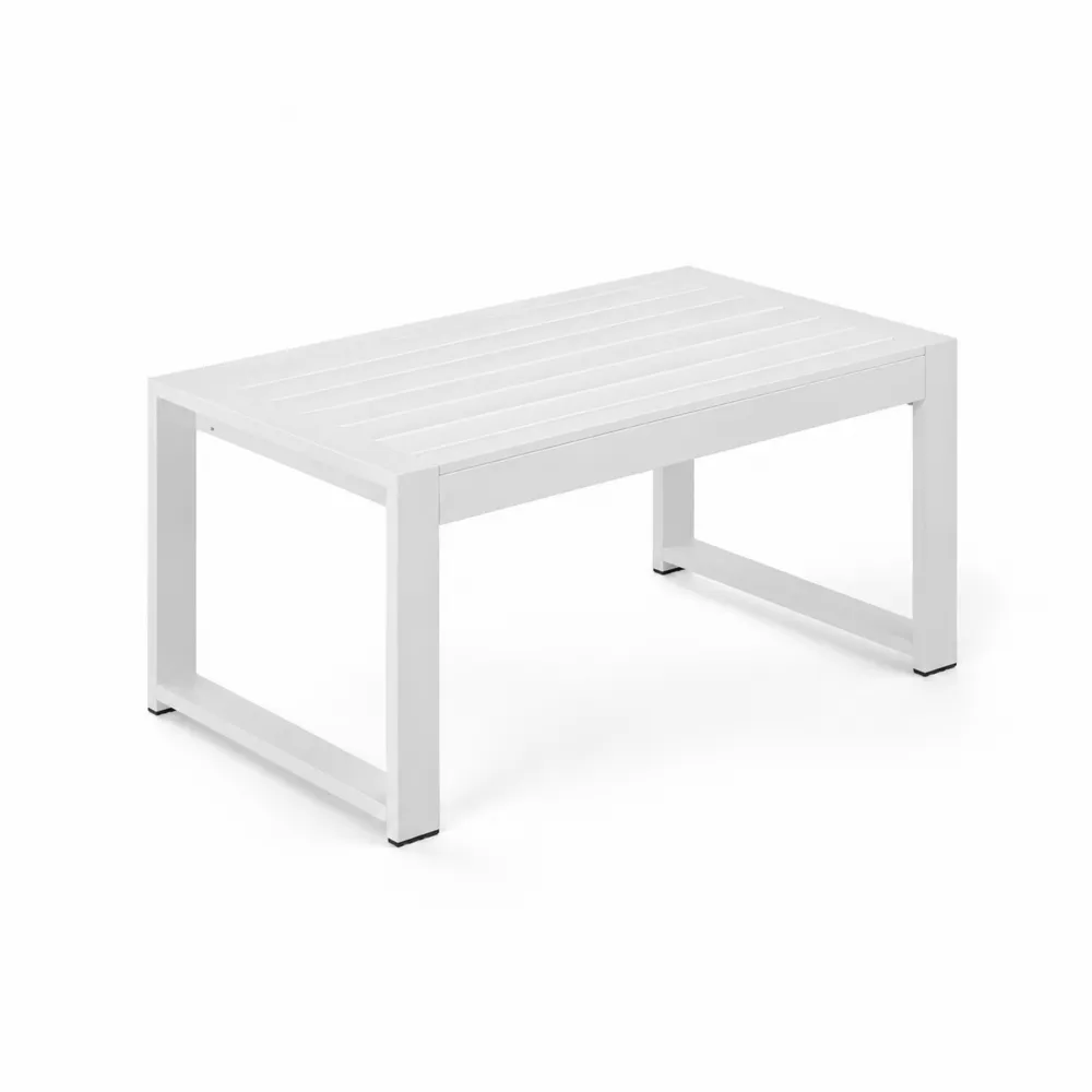 Table basse de jardin en aluminium blanc-Solvortinela