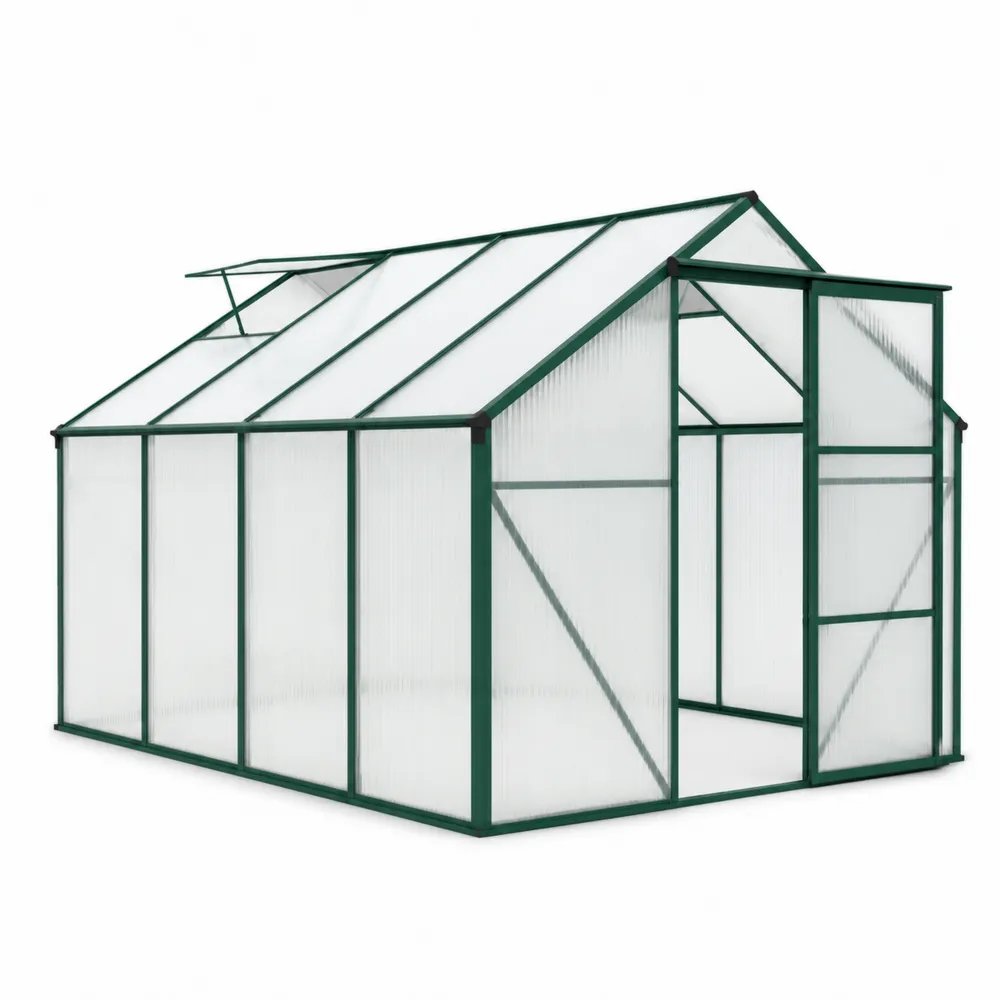 Serre de Jardin en Aluminium et Polycarbonate 244x250x195 cm-Solvortinela