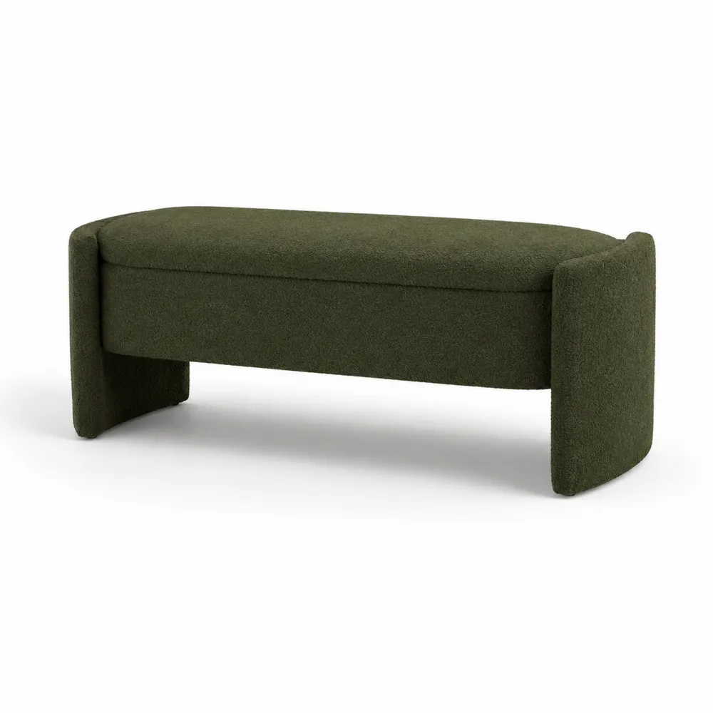Banc rectangulaire en tissu Vert 100x40x45 cm-Solvortinela