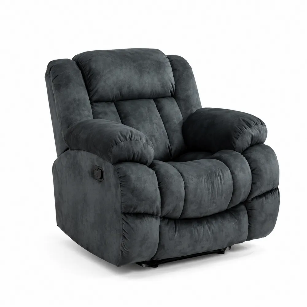 Fauteuil inclinable en microfibre avec accoudoirs rembourrés-Solvortinela