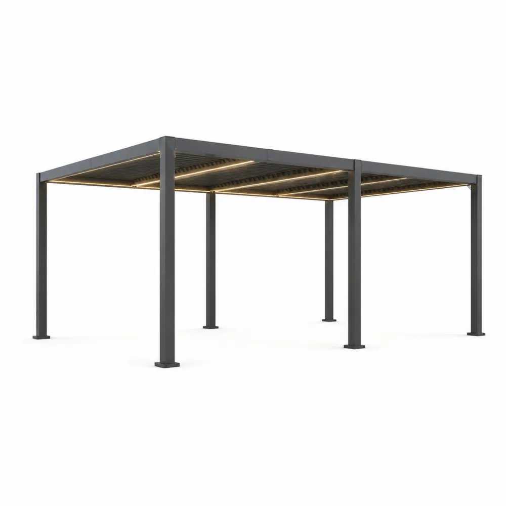 Pergola en aluminium avec éclairage LED 300x400 cm-Solvortinela