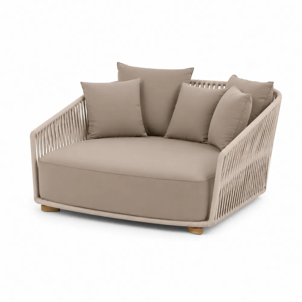 Canapé d'extérieur en métal et corde Beige 160 cm-Solvortinela