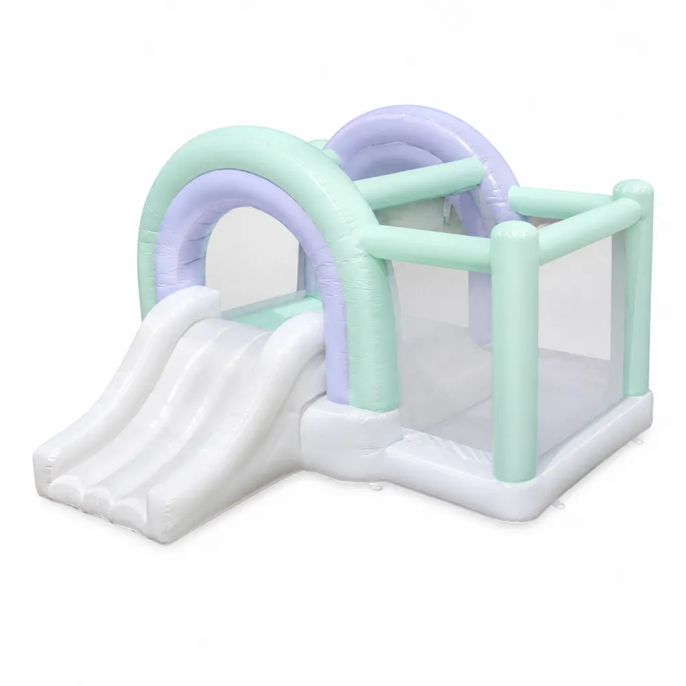 Château gonflable avec toboggan en PVC 300x200x180 cm-Solvortinela