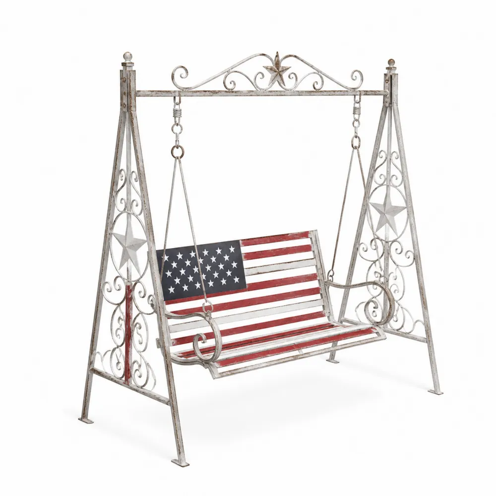 Balancelle extérieur en métal motif drapeau américain-Solvortinela