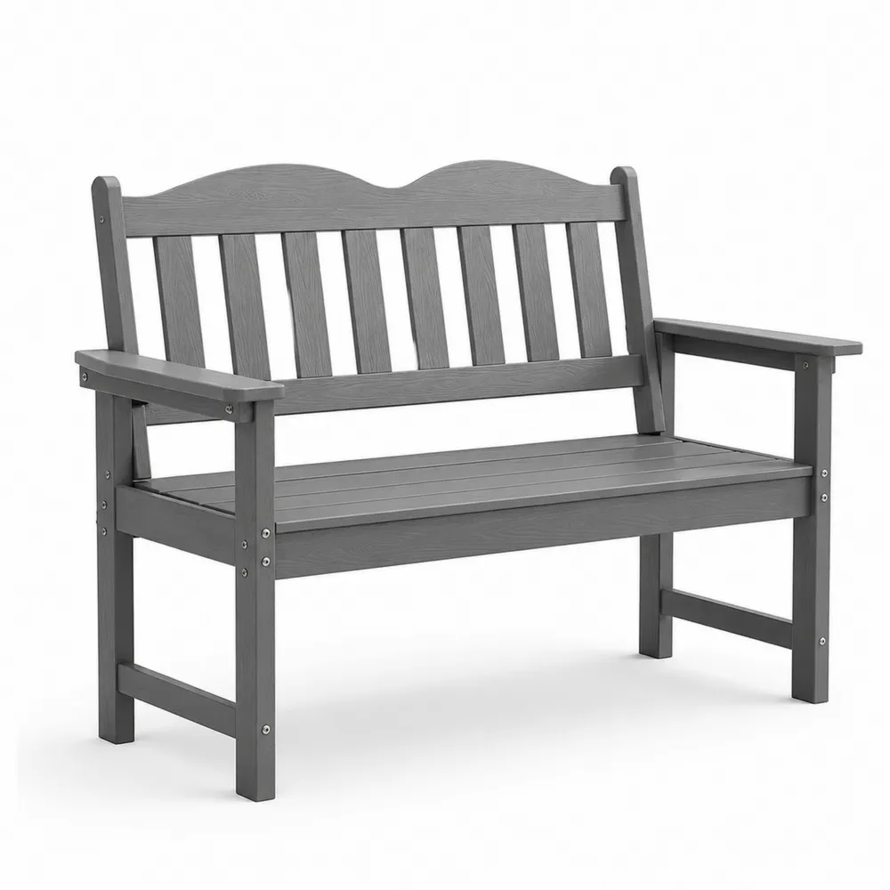 Banc d'extérieur en bois composite Gris 120 cm-Simplivillaeu