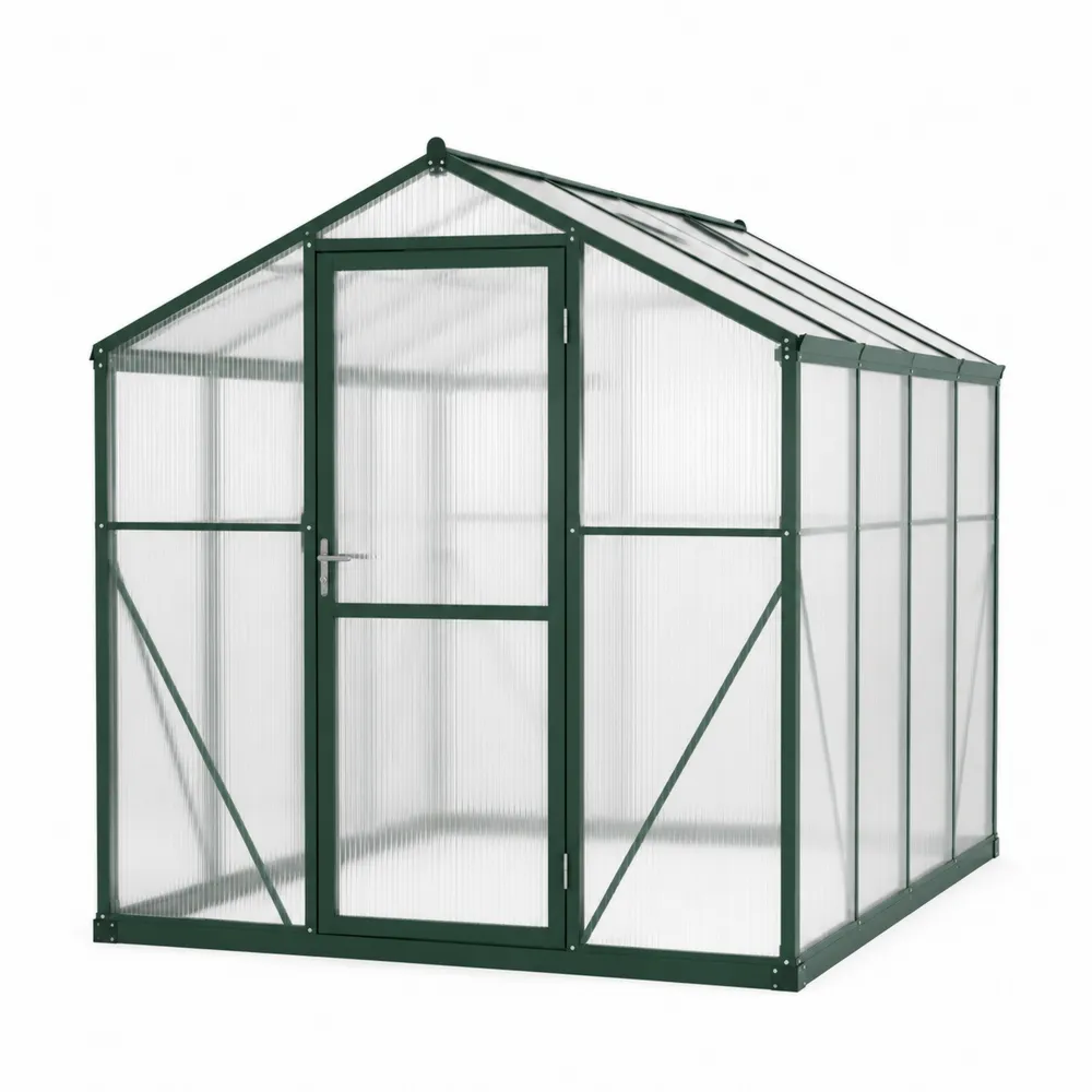 Serre de jardin en polycarbonate avec cadre en aluminium Vert-Simplivillaeu
