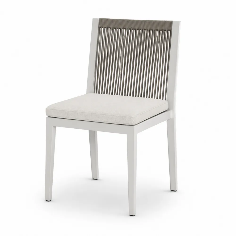 Chaise en aluminium avec dossier en corde-Simplivillaeu